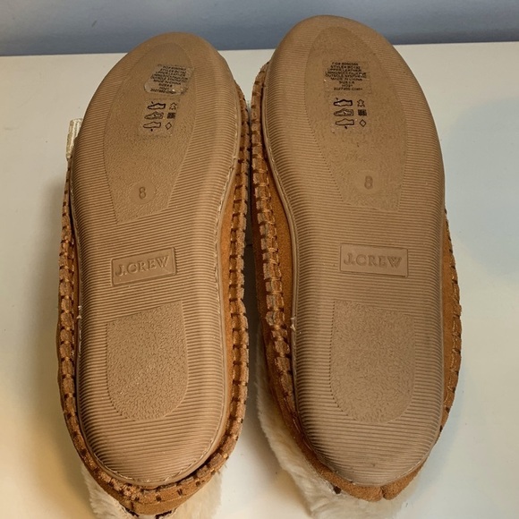 J. Crew Suede Slipper Boots Shearling Nutmeg NEW! - Picture 7 of 7